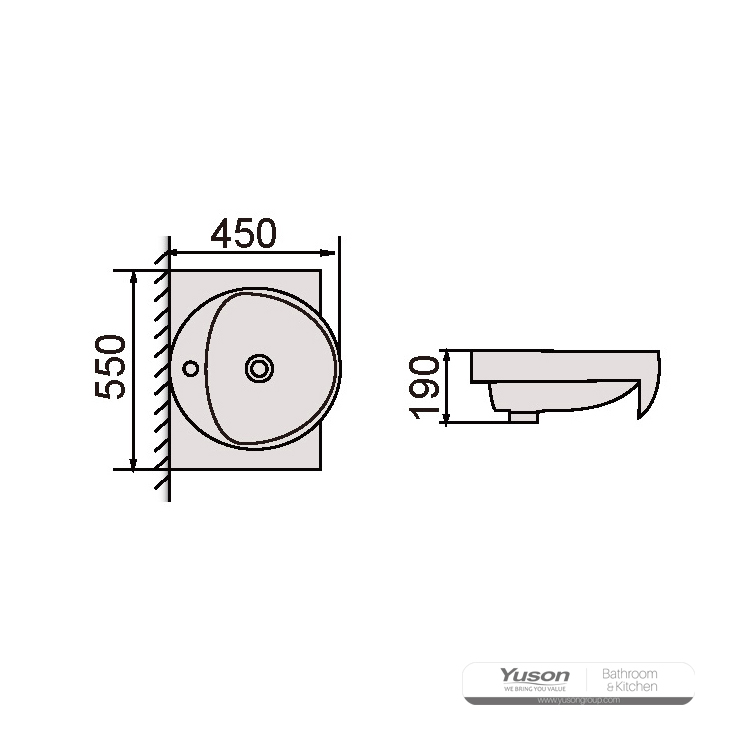 YS27209-55	Ceramic cabinet basin, vanity basin, lavatory sink;