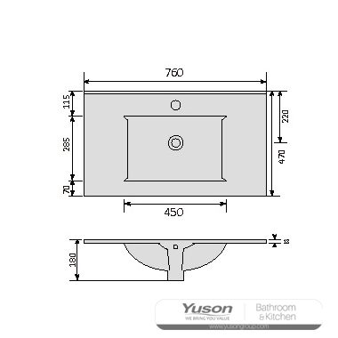 YS27293-80	Ceramic cabinet basin, vanity basin, lavatory sink;