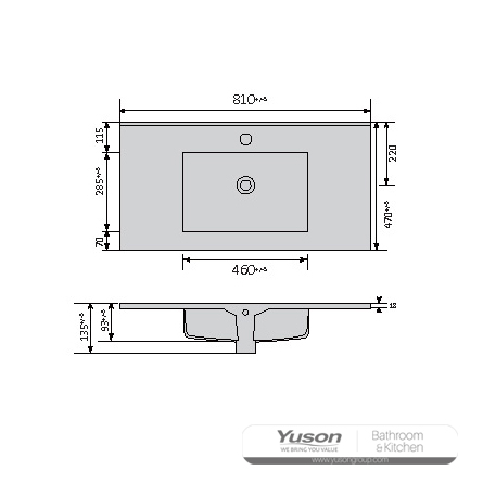 YS27295-80	Ceramic cabinet basin, vanity basin, lavatory sink;