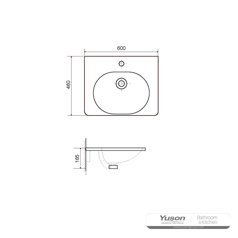 YS27308-60	Ceramic cabinet basin, vanity basin, lavatory sink;