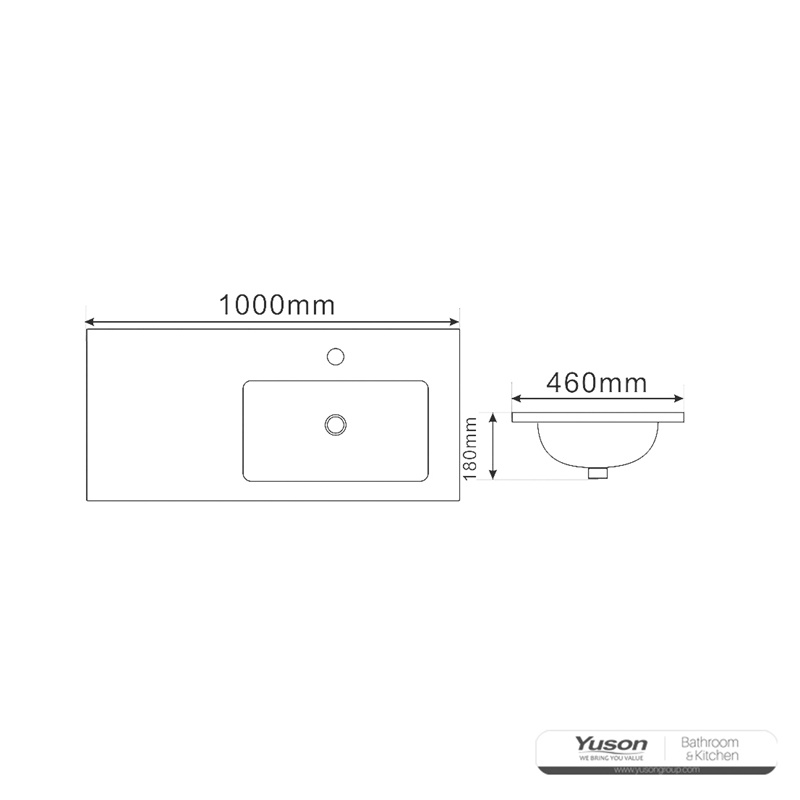 YS27310-100R	Ceramic cabinet basin, vanity basin, lavatory sink;