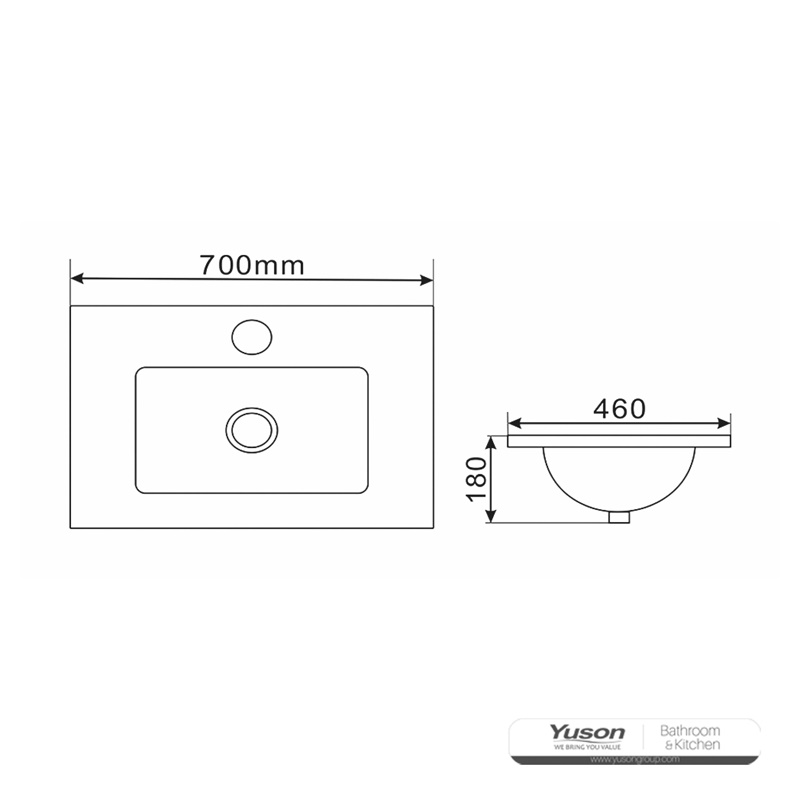 YS27310-70	Ceramic cabinet basin, vanity basin, lavatory sink;