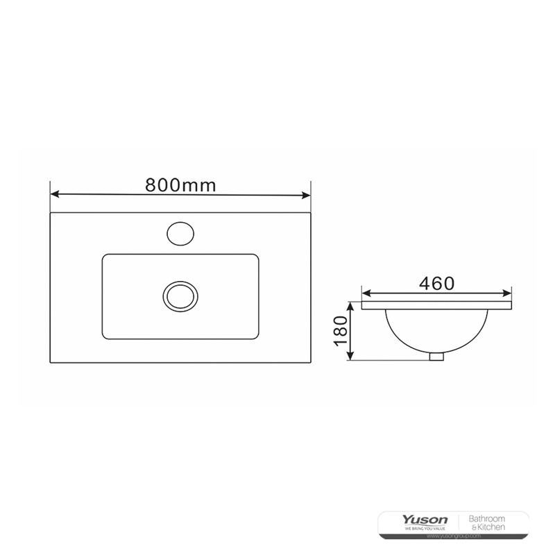 YS27310-80	Ceramic cabinet basin, vanity basin, lavatory sink;