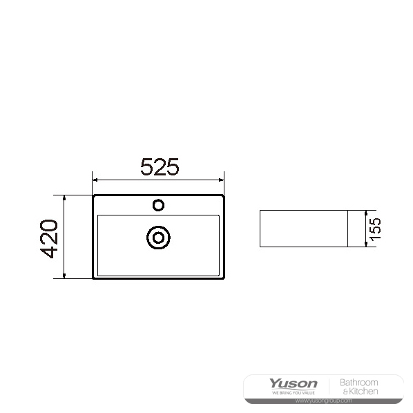 YS28439 อ่างเซรามิกเหนือเคาน์เตอร์ อ่างศิลปะ อ่างล้างจานเซรามิก