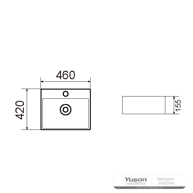 YS28440 อ่างเซรามิกเหนือเคาน์เตอร์ อ่างศิลปะ อ่างล้างจานเซรามิก