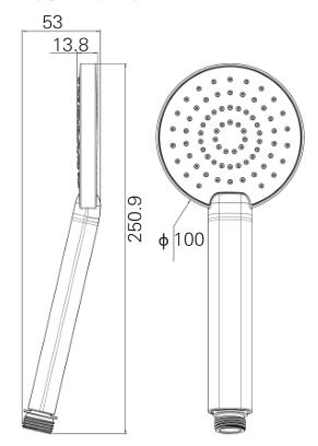 YS31260	ABS handshower, mobile shower, ACS certified;