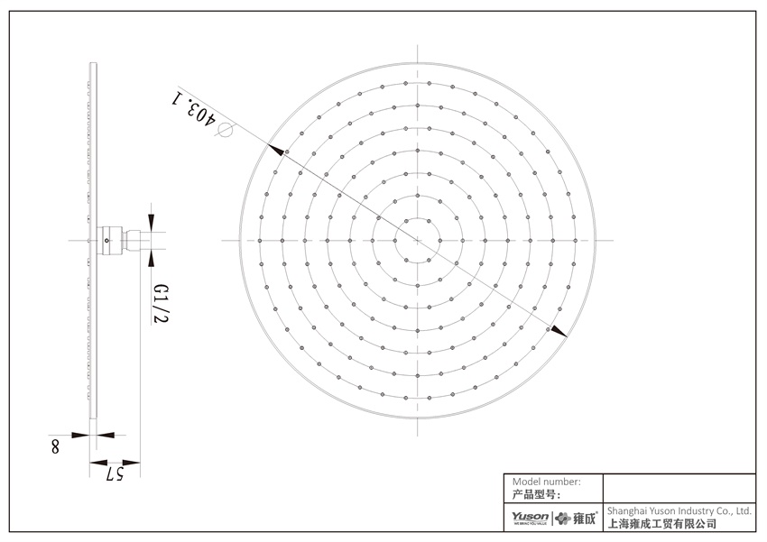 YS78102-16	Brass shower head, rain shower head;