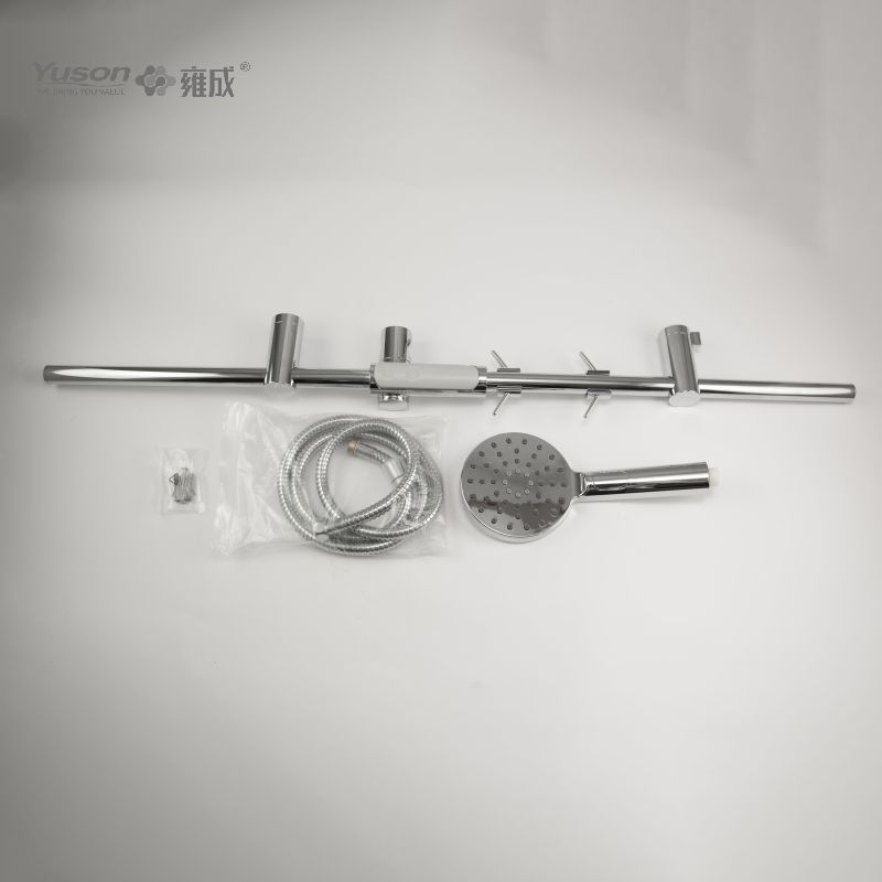 YS33229	Sliding Shower Set, Shower Rail Kit With 3-Function Button Handshower, 900mm Fast-Fix Sliding Bar, 1.5m Stailess Steel Shower hose