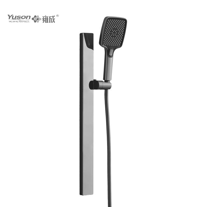 YS33132	Flat Design Aluminum Sliding Shower Set, 3-Function Silicon Nozzles, PFFC Shower Hose