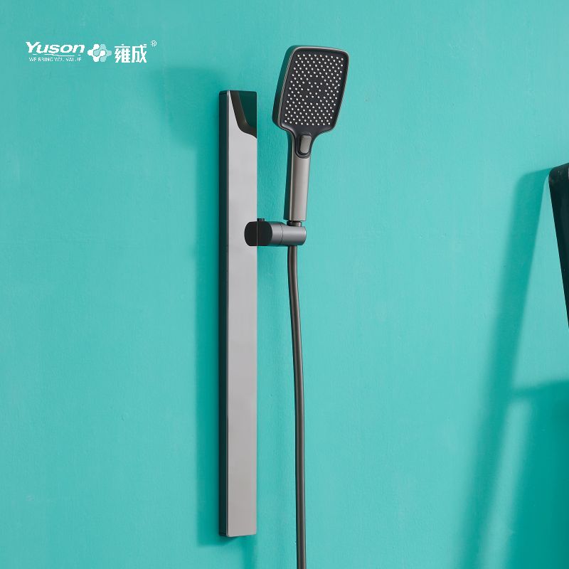 YS33132	Flat Design Aluminum Sliding Shower Set, 3-Function Silicon Nozzles, PFFC Shower Hose