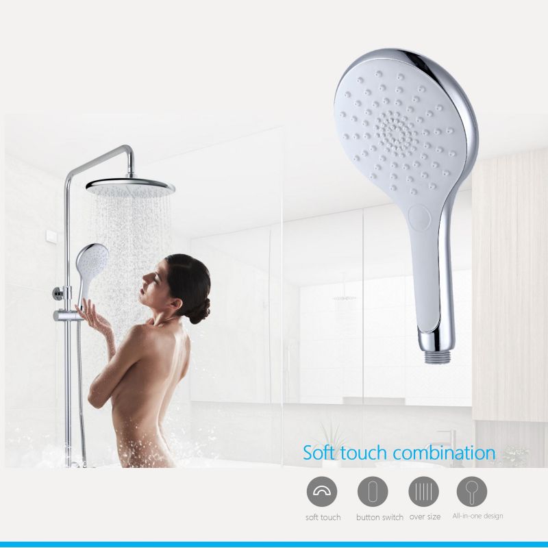 YS33135 ø22mm Sliding shower set SS Sliding Bar, 3-Function Hand Shower Soft Face 1.5m Stainless Steel Shower Hose