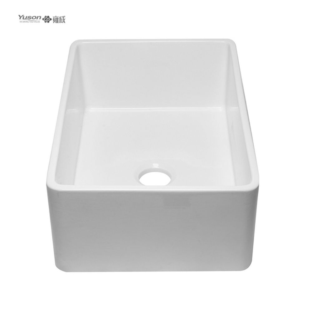 YS27102-3018	Manufacturer 30x18 Inch FFC Fine Fireclay China Apron front kitchen sink single Farm sink