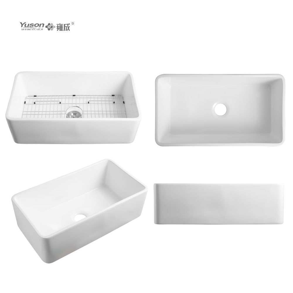 YS27117-3318	33x18 Inch Manufactuer Single Bowl VC Vitreous China Apron front kitchen sink farmhouse kitchen sink 