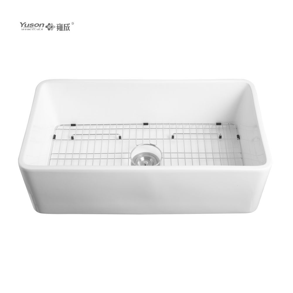 YS27117-3318	33x18 Inch Manufactuer Single Bowl VC Vitreous China Apron front kitchen sink farmhouse kitchen sink 