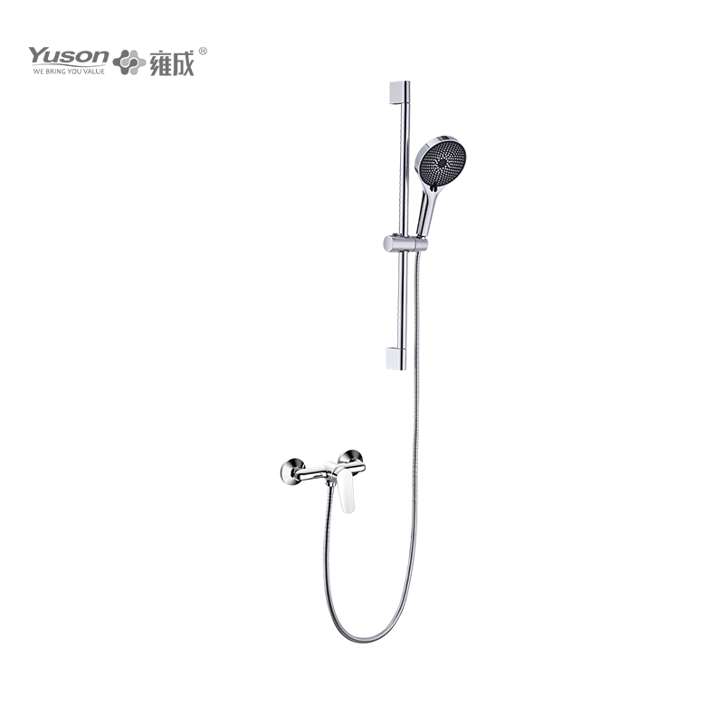 3076-20K2 Brass wall-mounted single lever hot&cold water shower mixer with showerhead&sliding bar