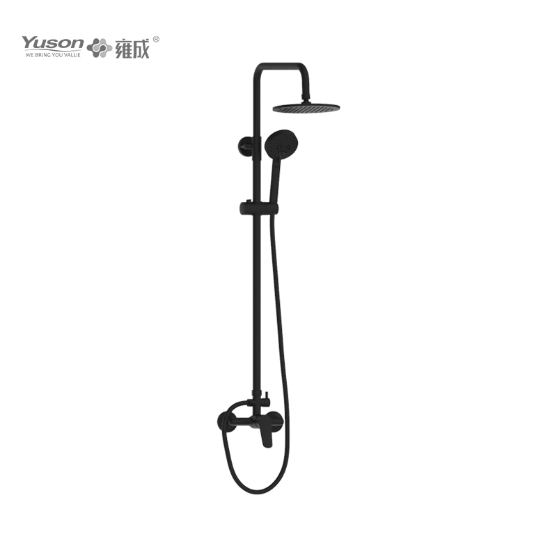 3076-SC1 Brass wall-mounted single lever hot&cold water shower set with rain showerhead 