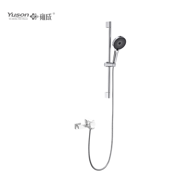 3080-10K2 Brass wall-mounted single lever hot&cold water bath&shower mixer with showerhead&sliding bar