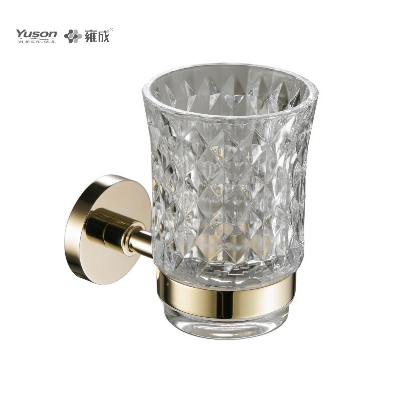 10384 Sleek Bathroom accessories, Tumbler holder, with Frosted/Tempered Glass cup,Zinc/Brass/SUS Tumbler holder, wall- mounted(Series 10300)