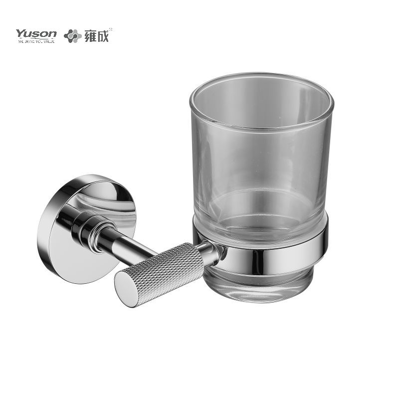 10584 Sleek Bathroom accessories, Tumbler holder, with Frosted/Tempered Glass cup,Zinc/Brass/SUS Tumbler holder, wall- mounted(Series 10500)