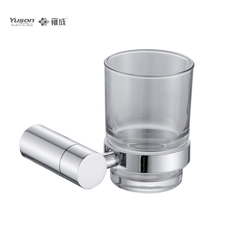 10684 Sleek Bathroom accessories, Tumbler holder, with Frosted/Tempered Glass cup,Zinc/Brass/SUS Tumbler holder, wall- mounted(Series 10600)