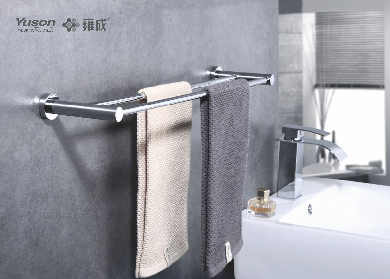 10724D Sleek Bathroom accessories, 2-Pole Towel bars, 24”, Towel holder, Zinc/Brass/SUS Towel holder, wall- mounted(Series 10700)