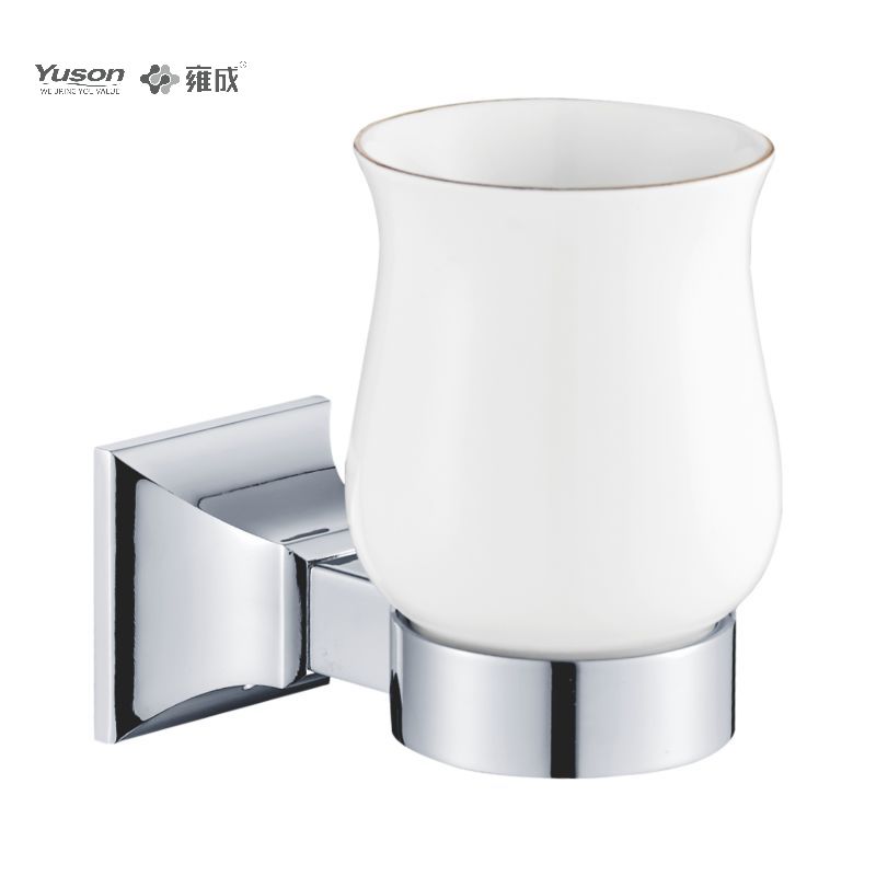 11184 Sleek Bathroom accessories, Tumbler holder, with Frosted/Tempered Glass cup,Zinc/Brass/SUS Tumbler holder, wall- mounted(Series 11100)