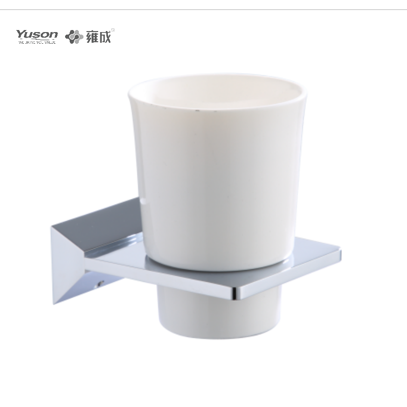 12284 Sleek Bathroom accessories, Tumbler holder, with Frosted/Tempered Glass cup,Zinc/Brass/SUS Tumbler holder, wall- mounted(Series 12200)