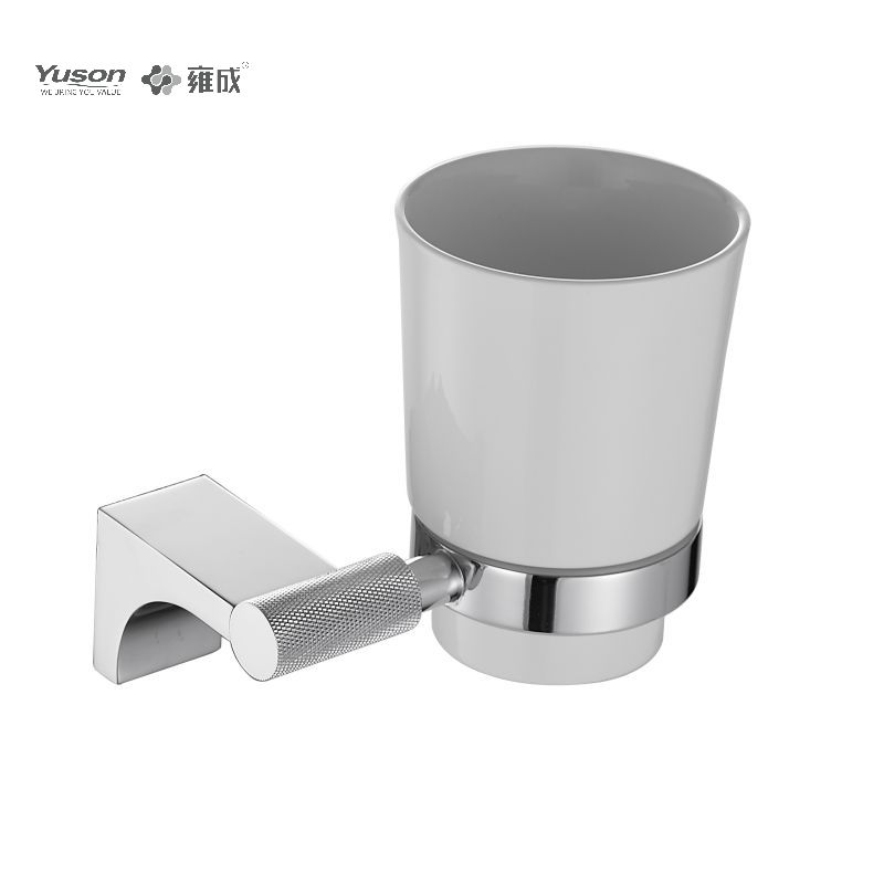 12484 Sleek Bathroom accessories, Tumbler holder, with Frosted/Tempered Glass cup,Zinc/Brass/SUS Tumbler holder, wall- mounted(Series 12400)