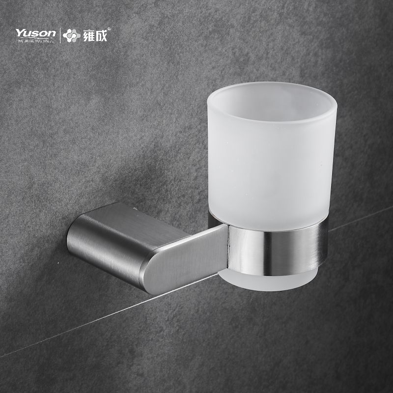 12684 Sleek Bathroom accessories, Tumbler holder, with Frosted/Tempered Glass cup,Zinc/Brass/SUS Tumbler holder, wall- mounted(Series 12600)