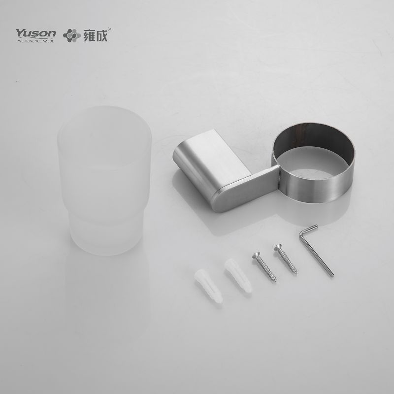 12684 Sleek Bathroom accessories, Tumbler holder, with Frosted/Tempered Glass cup,Zinc/Brass/SUS Tumbler holder, wall- mounted(Series 12600)