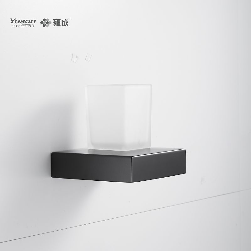 12784 Sleek Bathroom accessories, Tumbler holder, with Frosted/Tempered Glass cup,Zinc/Brass/SUS Tumbler holder, wall- mounted(Series 12700)