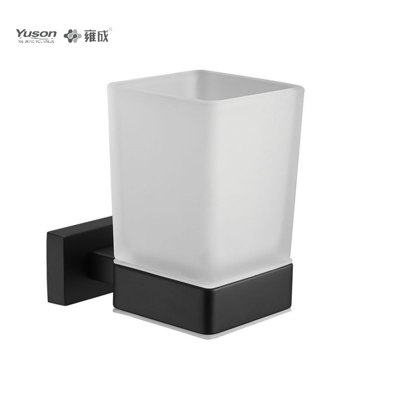 13484 Sleek Bathroom accessories, Tumbler holder, with Frosted/Tempered Glass cup,Zinc/Brass/SUS Tumbler holder, wall- mounted(Series 13400)