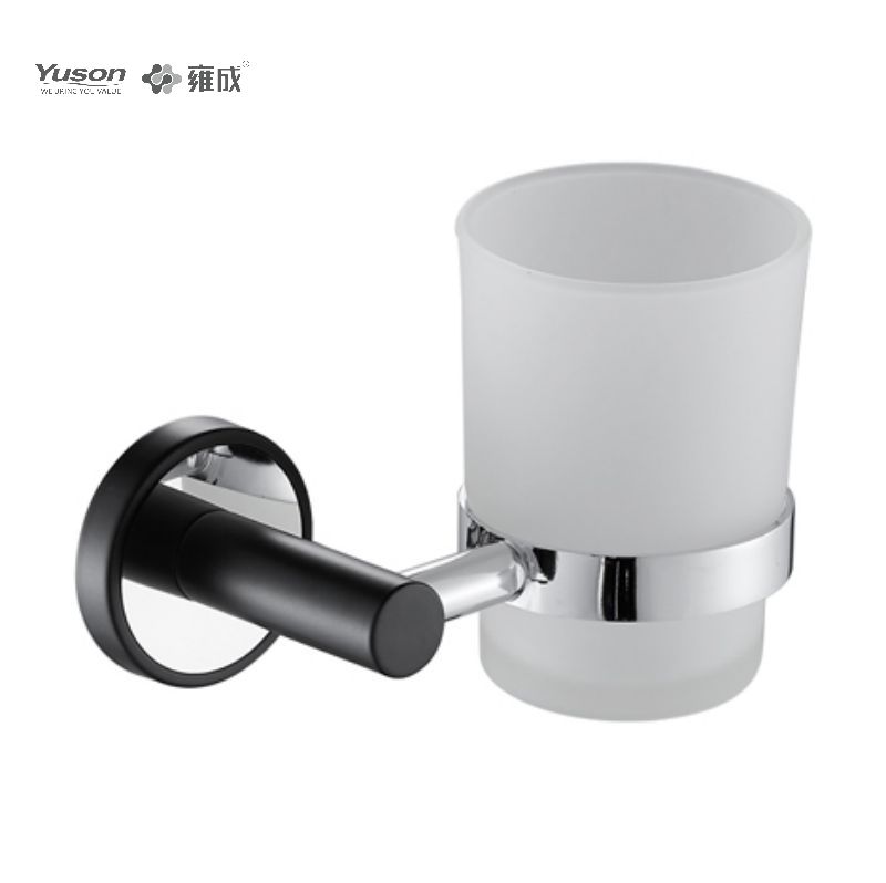 13584 Sleek Bathroom accessories, Tumbler holder, with Frosted/Tempered Glass cup,Zinc/Brass/SUS Tumbler holder, wall- mounted(Series 13500)