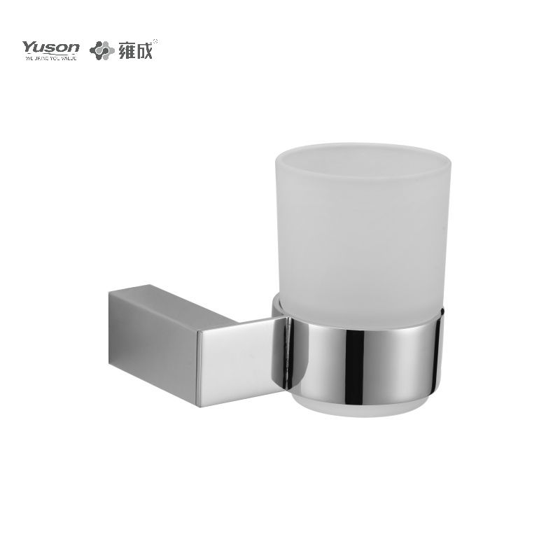 14884 Sleek Bathroom accessories, Tumbler holder, with Frosted/Tempered Glass cup,Zinc/Brass/SUS Tumbler holder, wall- mounted(Series 14800)