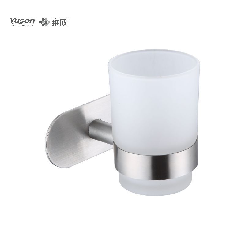 15284 Sleek Bathroom accessories, Tumbler holder, with Frosted/Tempered Glass cup,Zinc/Brass/SUS Tumbler holder, wall- mounted(Series 15200)