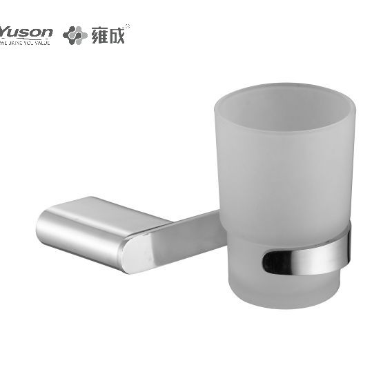 15384 Sleek Bathroom accessories, Tumbler holder, with Frosted/Tempered Glass cup,Zinc/Brass/SUS Tumbler holder, wall- mounted(Series 15300)