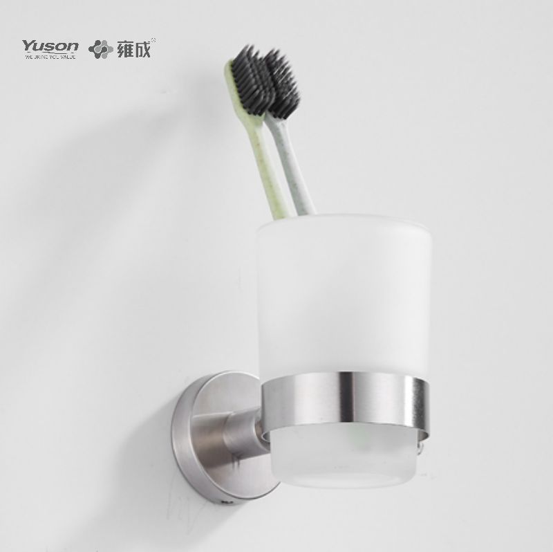 15584 Sleek Bathroom accessories, Tumbler holder, with Frosted/Tempered Glass cup,Zinc/Brass/SUS Tumbler holder, wall- mounted(Series 15500)