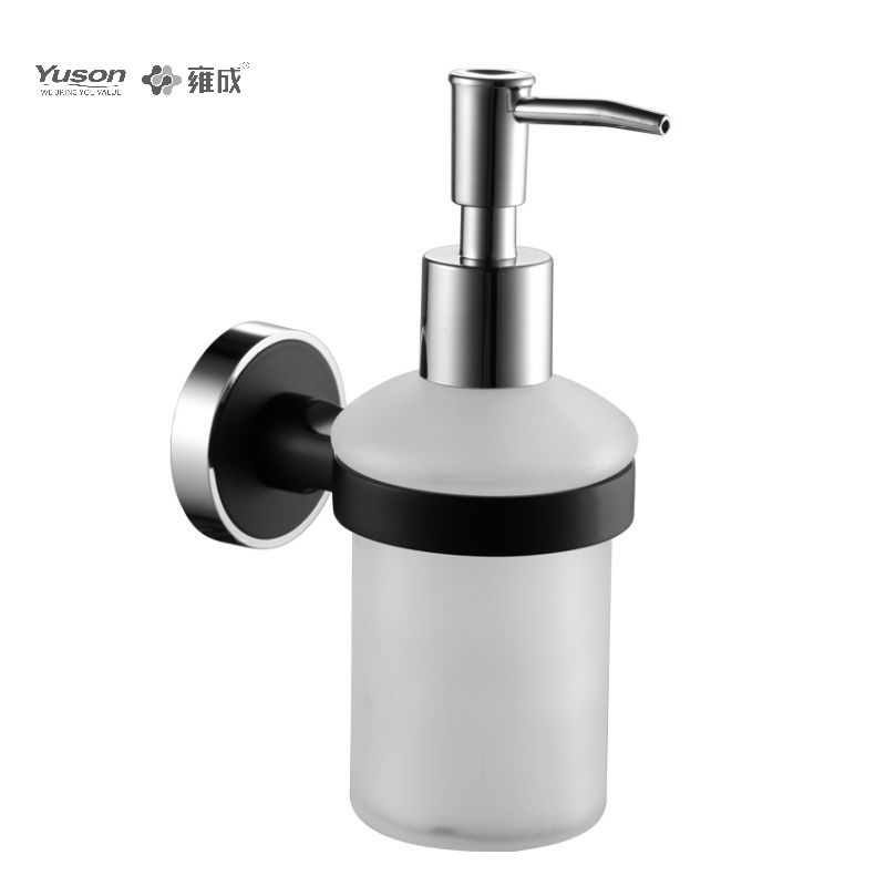 16782 Sleek Bathroom accessories, Soap Dispenser, with Frosted/Tempered Glass cup,Zinc/Brass/SUS Soap Dispenser, wall- mounted(Series 16700)