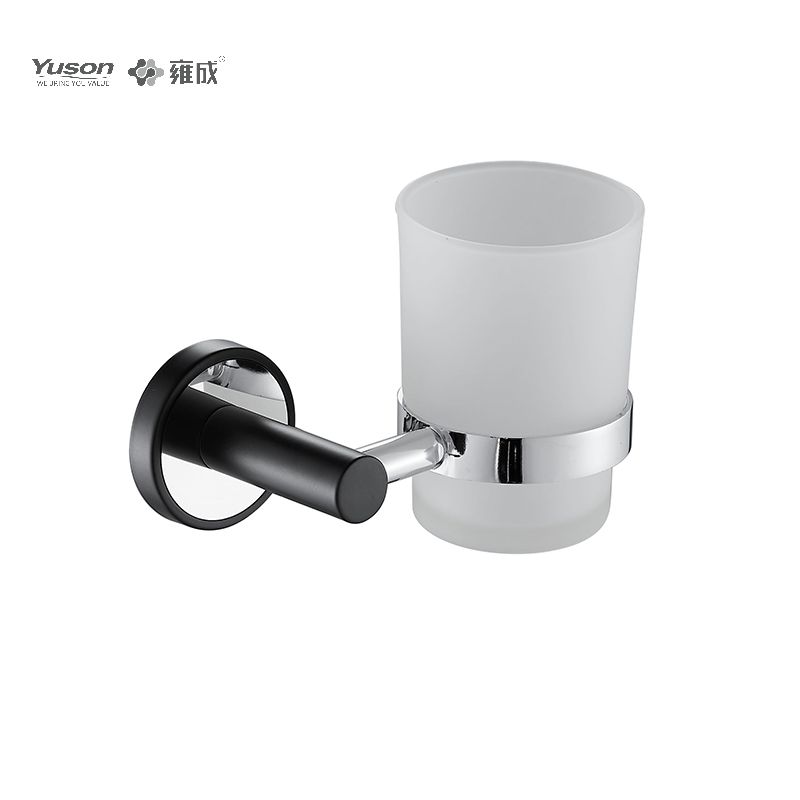 16784B Sleek Bathroom accessories, Tumbler holder, with Frosted/Tempered Glass cup,Zinc/Brass/SUS Tumbler holder, wall- mounted(Series 16700)