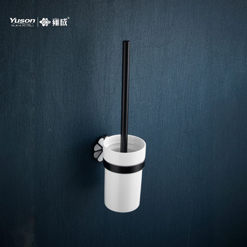 21090 Sleek Bathroom accessories, Toilet Brush with Frosted/Tempered Glass cup,Zinc/Brass/SUS Toilet Brush, wall- mounted(Series 21000)