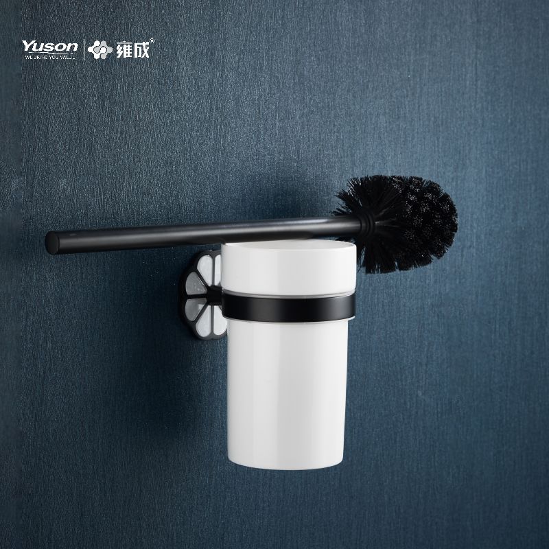 21090 Sleek Bathroom accessories, Toilet Brush with Frosted/Tempered Glass cup,Zinc/Brass/SUS Toilet Brush, wall- mounted(Series 21000)