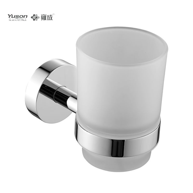 21684 Sleek Bathroom accessories, Tumbler holder, with Frosted/Tempered Glass cup,Zinc/Brass/SUS Tumbler holder, wall- mounted(Series 21600)