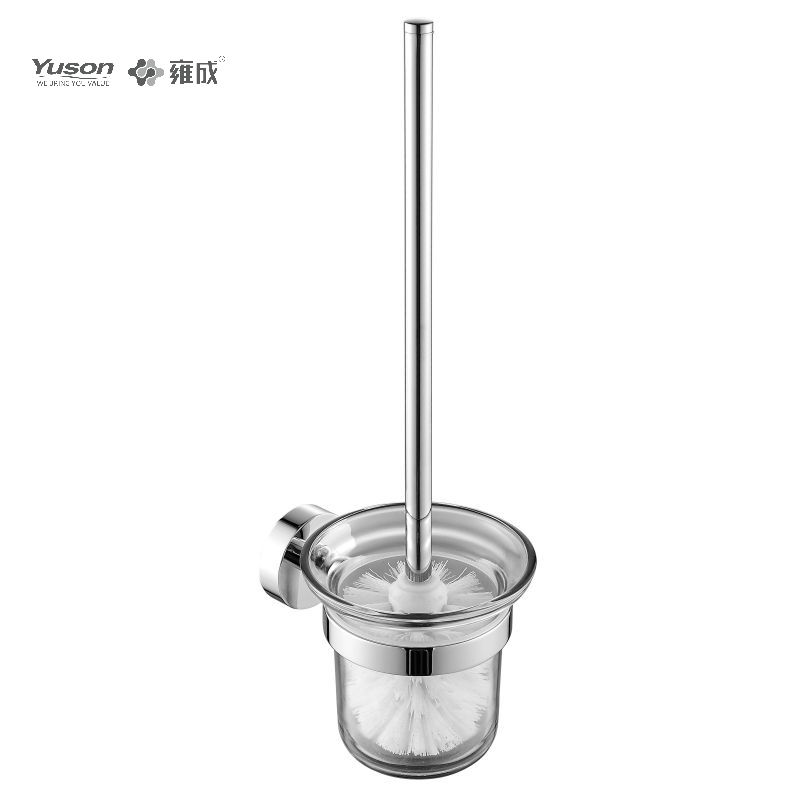 21690 Sleek Bathroom accessories, Toilet Brush with Frosted/Tempered Glass cup,Zinc/Brass/SUS Toilet Brush, wall- mounted(Series 21600)