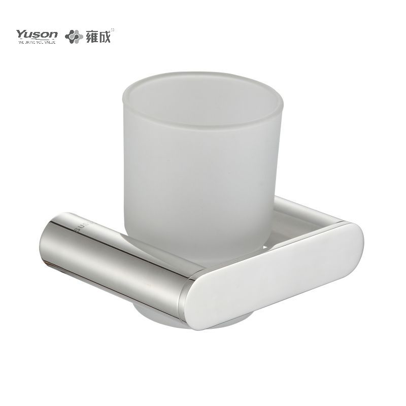 23284 Sleek Bathroom accessories, Tumbler holder, with Frosted/Tempered Glass cup,Zinc/Brass/SUS Tumbler holder, wall- mounted(Series 23200)