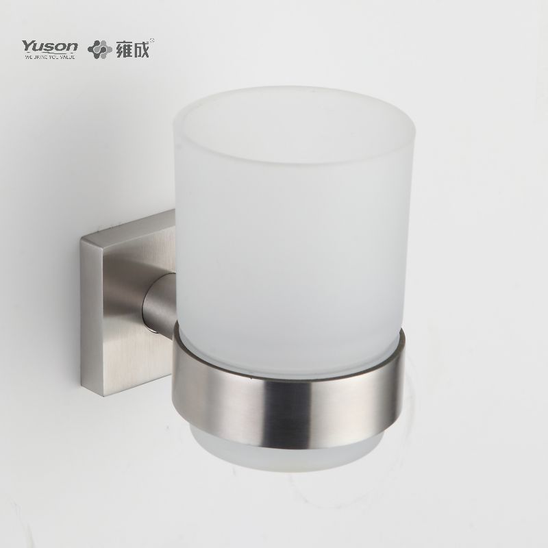 23684 Sleek Bathroom accessories, Tumbler holder, with Frosted/Tempered Glass cup,Zinc/Brass/SUS Tumbler holder, wall- mounted(Series 23600)