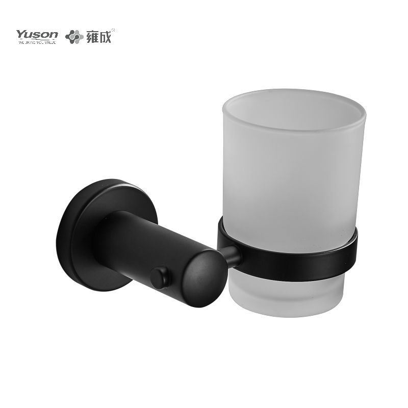 23784 Sleek Bathroom accessories, Tumbler holder, with Frosted/Tempered Glass cup,Zinc/Brass/SUS Tumbler holder, wall- mounted(Series 23700)