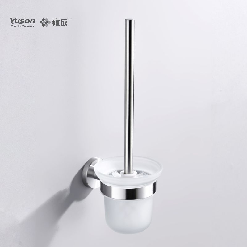 23790 Sleek Bathroom accessories, Toilet Brush with Frosted/Tempered Glass cup,Zinc/Brass/SUS Toilet Brush, wall- mounted(Series 23700)