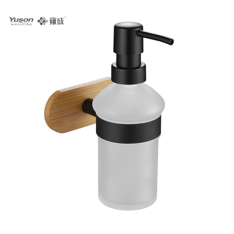 25082 Sleek Bathroom accessories, Soap Dispenser, with Frosted/Tempered Glass cup,Zinc/Brass/SUS Soap Dispenser, wall- mounted(Series 25000)