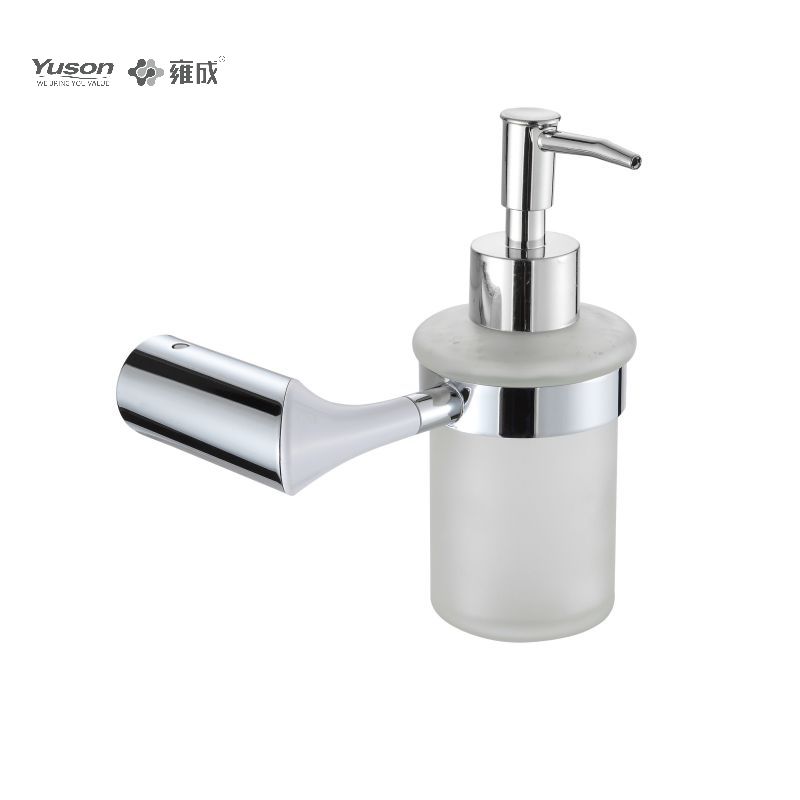 25682 Sleek Bathroom accessories, Soap Dispenser, with Frosted/Tempered Glass cup,Zinc/Brass/SUS Soap Dispenser, wall- mounted(Series 25600)