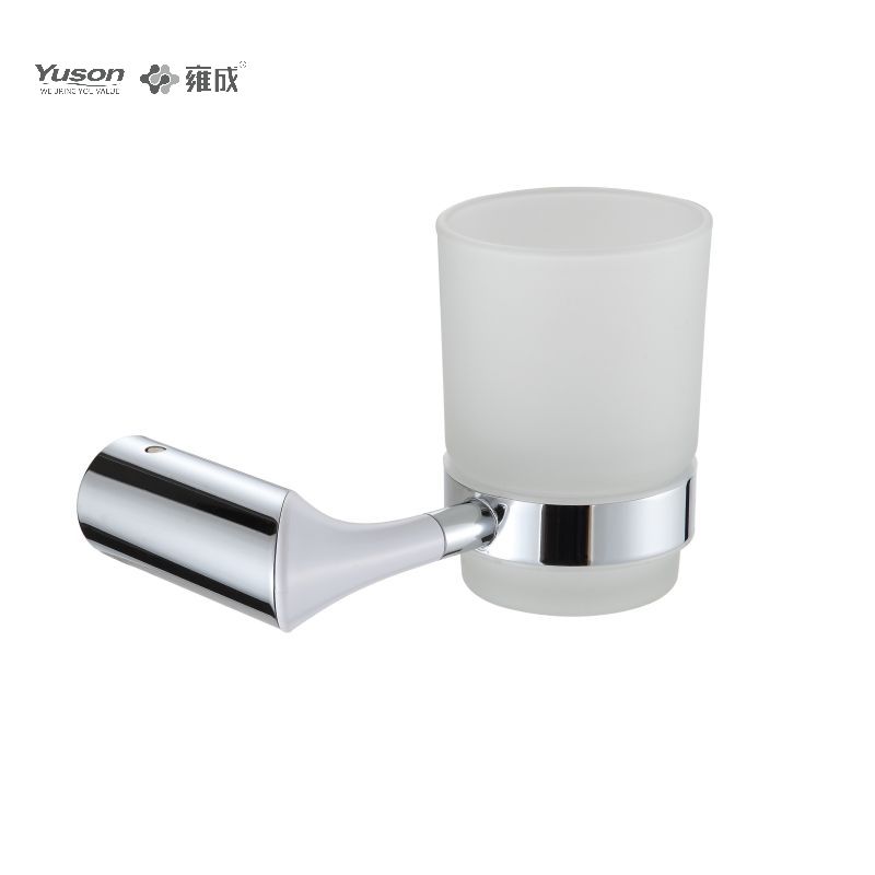 25684 Sleek Bathroom accessories, Tumbler holder, with Frosted/Tempered Glass cup,Zinc/Brass/SUS Tumbler holder, wall- mounted(Series 25600)